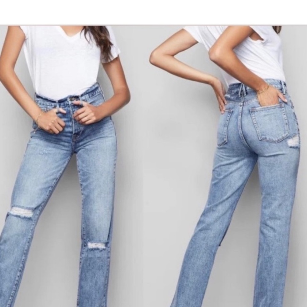 Good American mid Rise Women Jeans - Light Blue